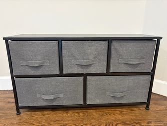 Extra Wide Fabric 5-Drawer Storage Organizer Unit