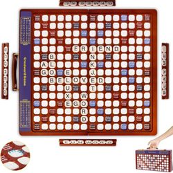 Crossword Game with Rotating Wooden Board