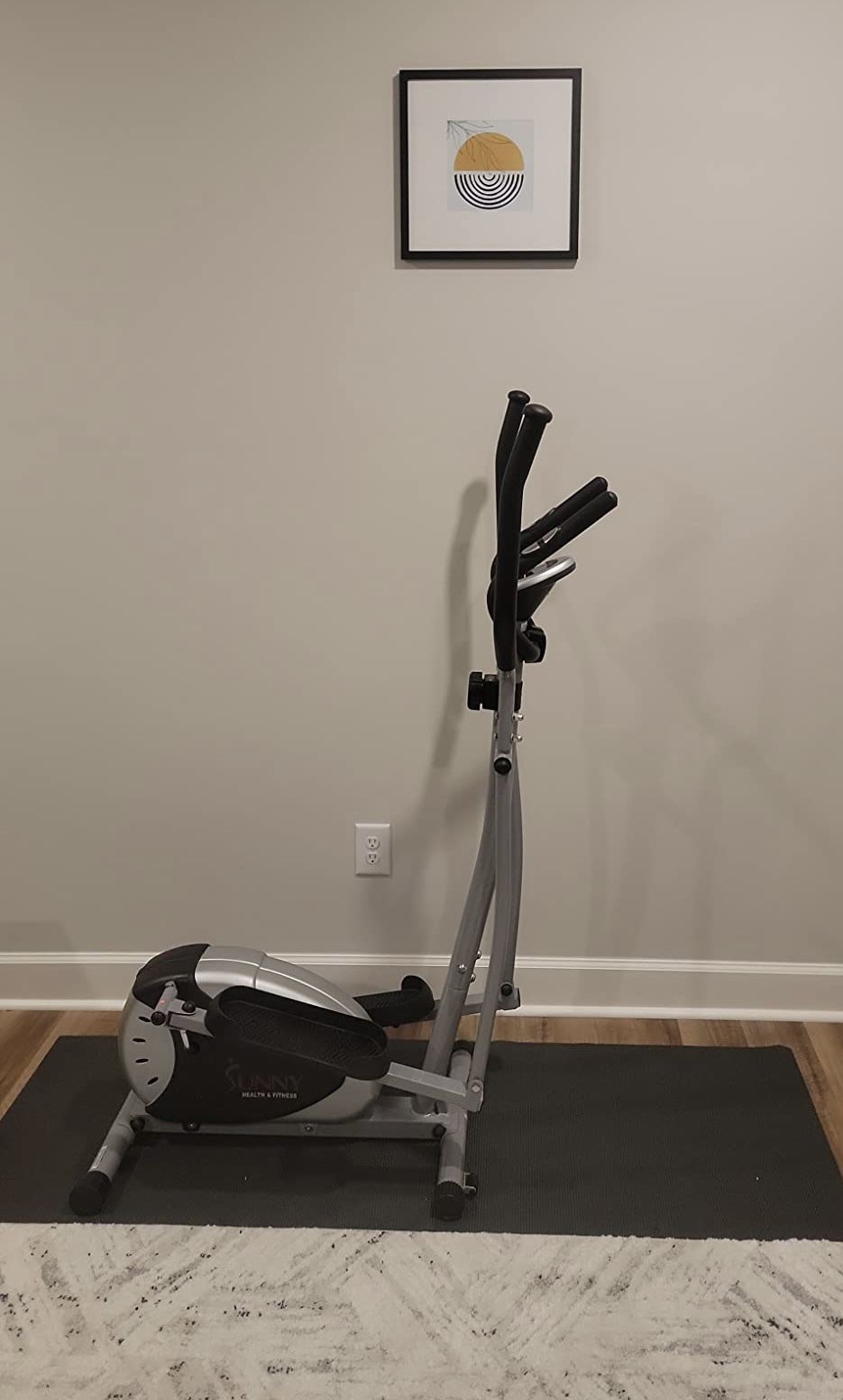 sunny 2 in 1 magnetic elliptical upright bike