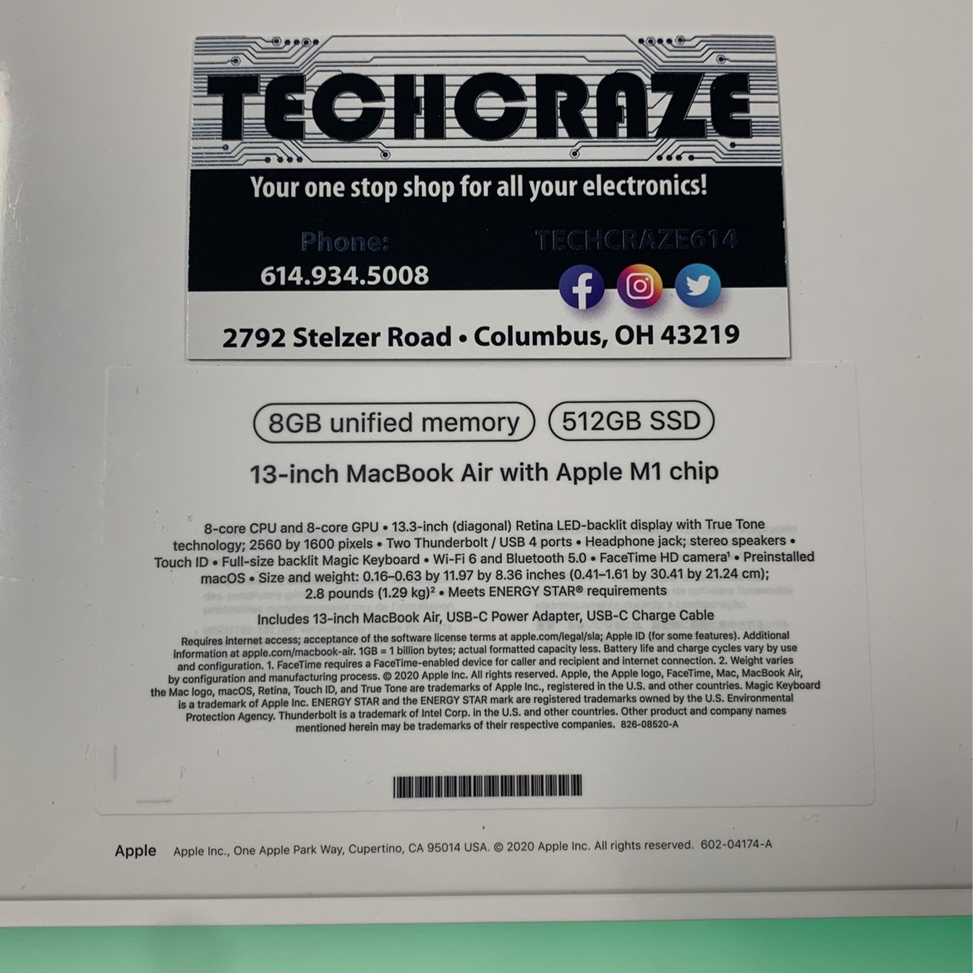 2020 MacBook Air 512gb Brand New Sealed