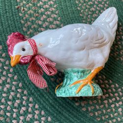 Large Heavy Terra Cotta Chicken Signed Howard Kaplan