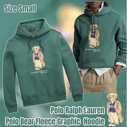 Polo Ralph Lauren Polo Bear Fleece Graphic  Hoodie, size Small, (Green) MSRP $188