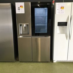 Lg Side By Side Instaview Knock Twice ✊🏽✊🏽 Refrigerator With Craft Ice 9Y