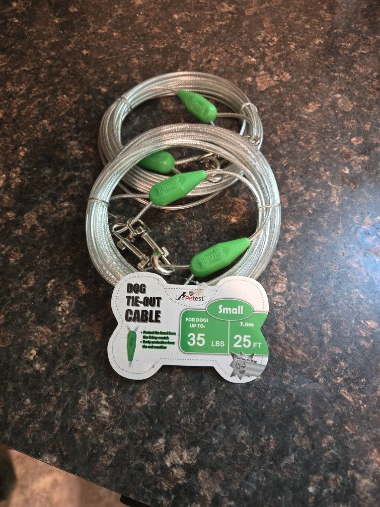 2 Dog Tie Out Cables...