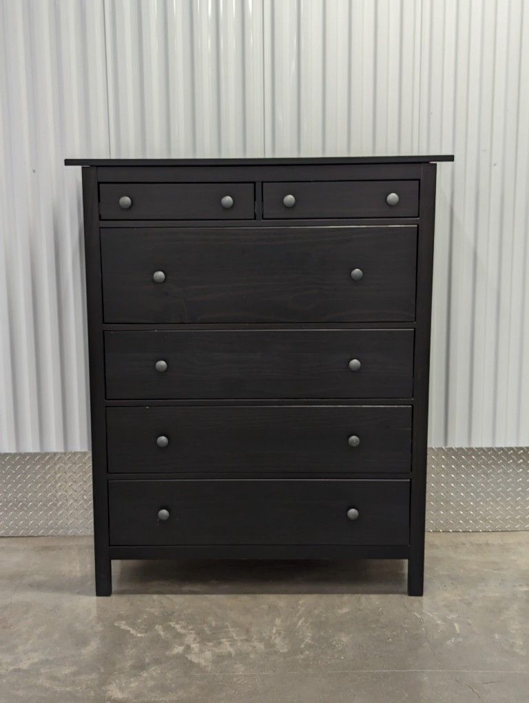 ikea black hemnes dresser Ikea Hemnes Solid Wood 8 Drawer Dresser in Black/Brown