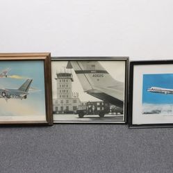 3 Framed Vintage Airplane Photos