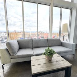 BLU Dot Design Midcentury Modern Minimalist Gray Fabric Loft Lounge Sofa Couch