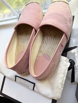 Gucci GG Canvas Espadrilles – Pink (Size 35.5 / 5.5 US)