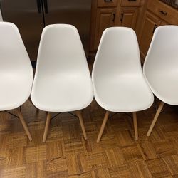 4 White Dining Chairs 