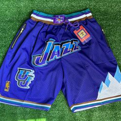 UTAH JAZZ JUST DON BASKETBALL SHORTS BRAND NEW WITH TAGS SIZE LARGE 