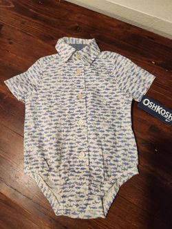 Two OshGosh button up collared baby shirts
