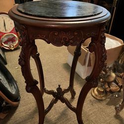 Vintage Marble Top Round Table