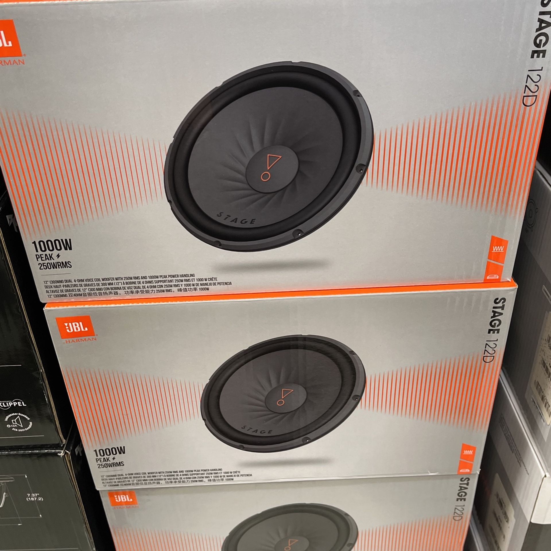 JBL 12 Inch Subwoofer 1000 Watts Max Stage Series 80 Each