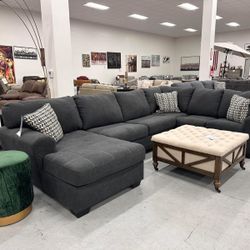 Oversized Slate Sectional Sofa Couch Ambee
