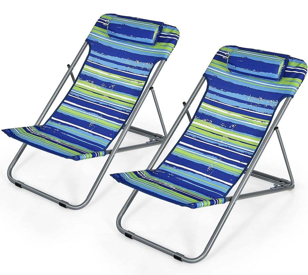 2x Giantex Beach Chair for Camping Chair Set For Sale $37.00 50%+ OFF Retail $75.99 NEW IN BOX