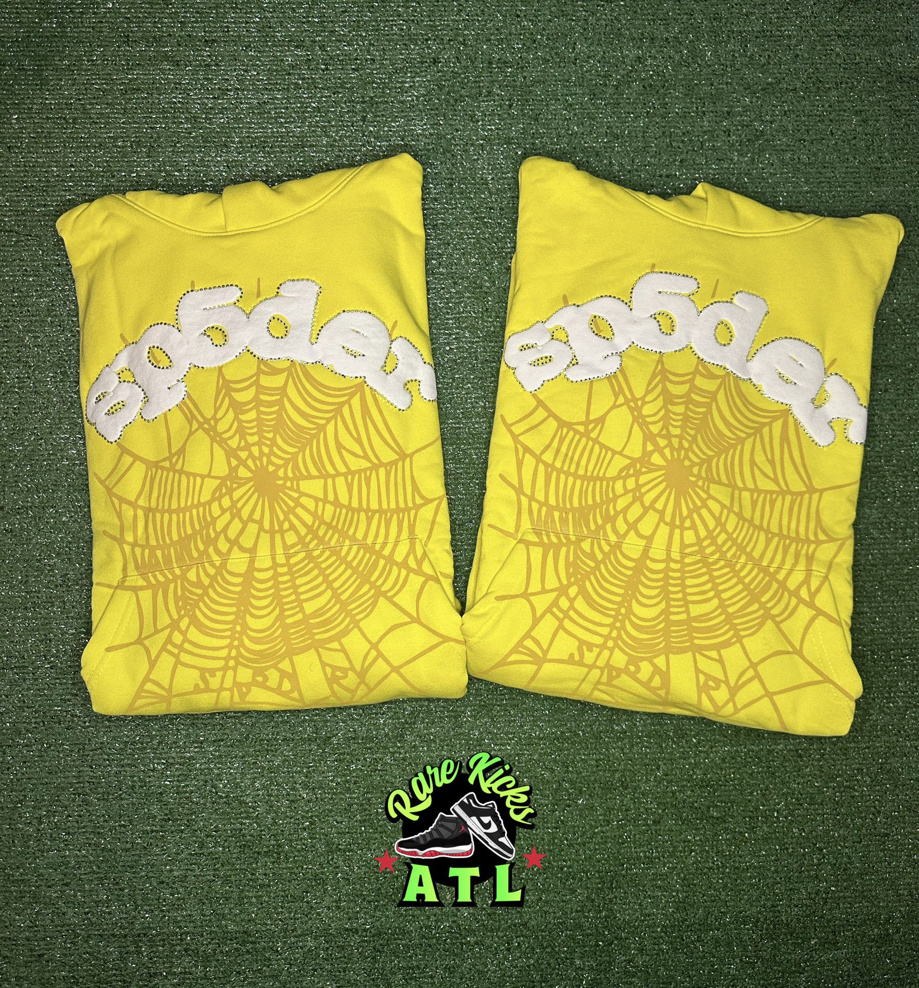 Spider Hoodie Yellow Size Small