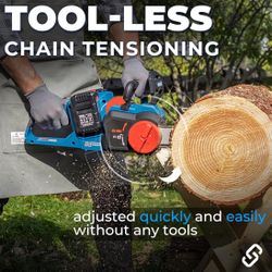 DongCheng Chainsaw 16 Inch, 40V Cordless Chain Saw with Tool-free Chain Tension, Instant-stop Chain Brake, Battery Chainsaw with Auto Oiler, 2 * 4.0Ah