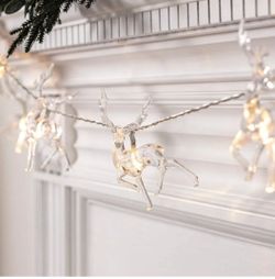 Clear Reindeer Christmas String Lights