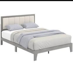 New in box Full Bed Frame with Headboard Full Size Platform Bed Frame with Wooden Slats