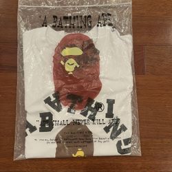 Bape White Messy Alphabet Tee Mens’s Size Medium (fits small)