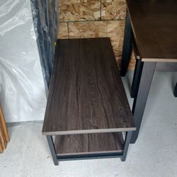 New Wood & Black Iron Cocktail Table