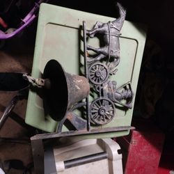 Cast Iron Man In Buggy With Horse