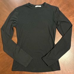Ekouaer Women Black Super Soft Polyester Blend Long Sleeve T-Shirt XSmall Fitted