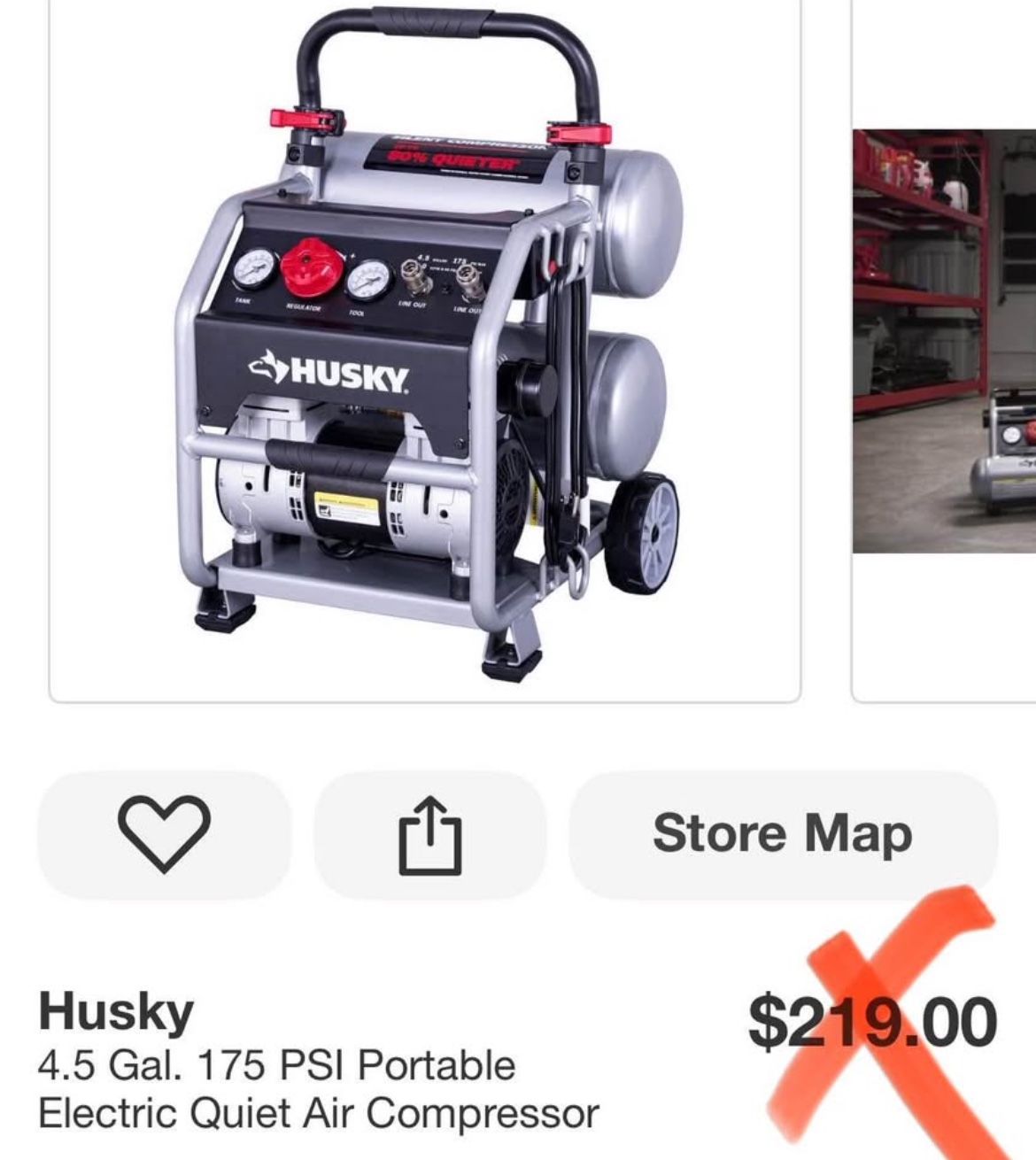 Husky 4.5 Gal. 175 PSI Portable Electric Quiet Air Compressor