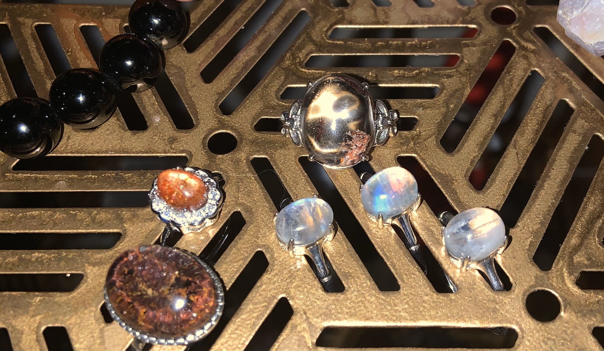Moonstone ring Scenic Ring Sunstone
