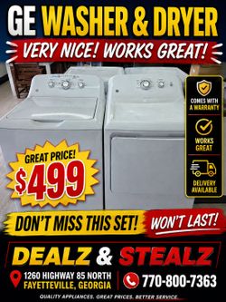 GE Washer and Dryer 
(Works Great)