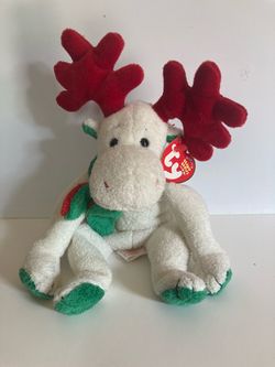 vintage TY Beanie Baby Christmas Moose Plush
