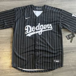 Los Angeles Dodgers Mookie Betts  Pinstripe Black Jersey 