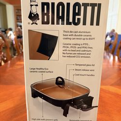 Bialetti Copper Titanium Ceramic Electric Skillet - 12" × 15" (5.5 Qt) - NEW in Box