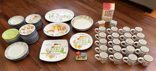 Province by Apple 68-Piece Dinnerware Set w/ Mugs, Platters & Accessories - 100 OBO