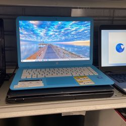 Hp Stream Sky Blue Computer Laptop 14” With Charger Working Condition 