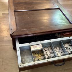 Antique Wooden Cash Register Drawer Till w Bell Working Vintage Store Counter