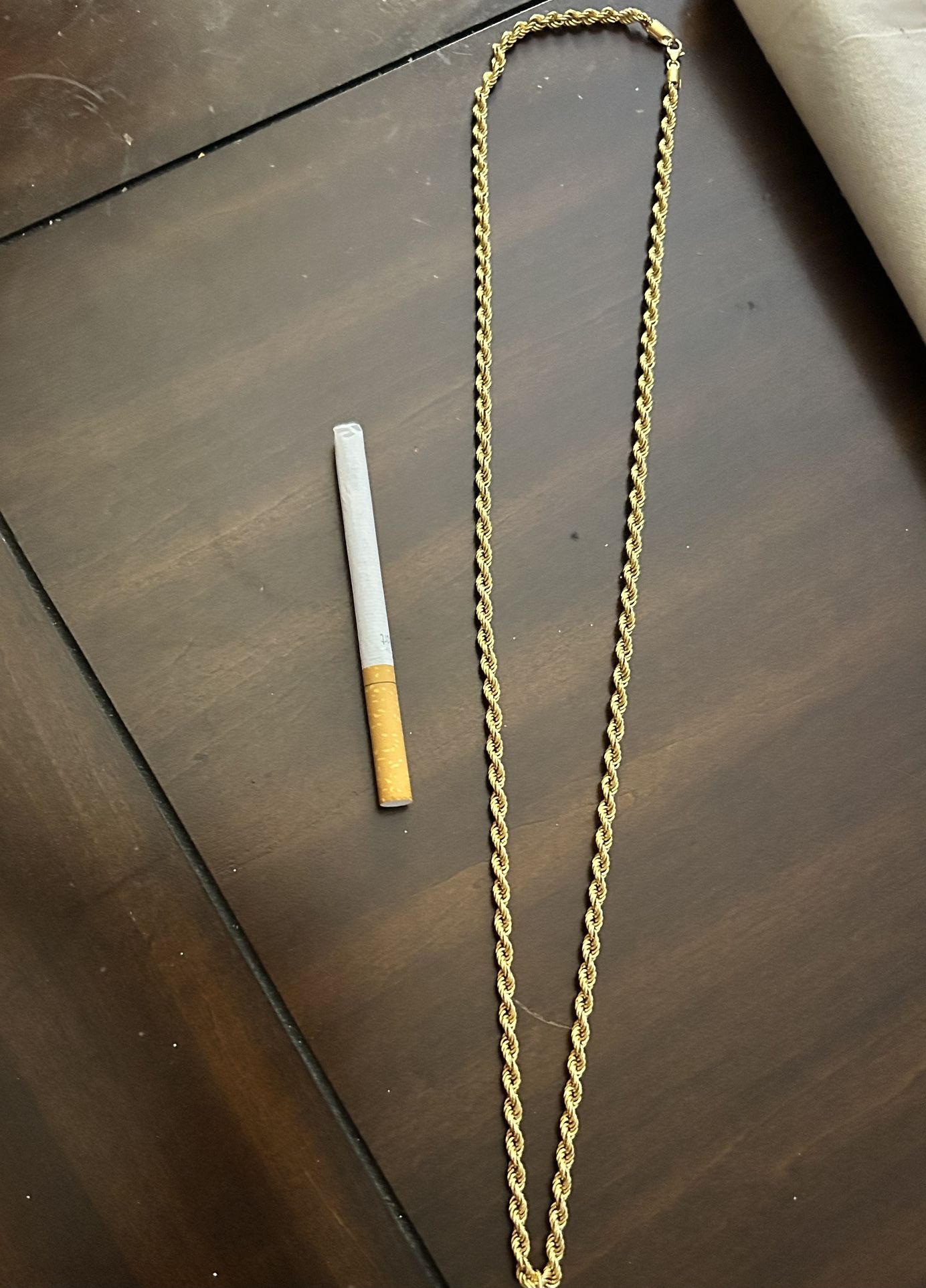 21 Karat Gold Rope Chain 29 Inches 13 Grams 