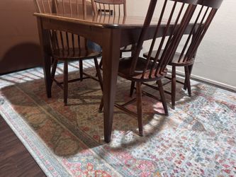 Solid Wood Dinner Table With 6 Chairs