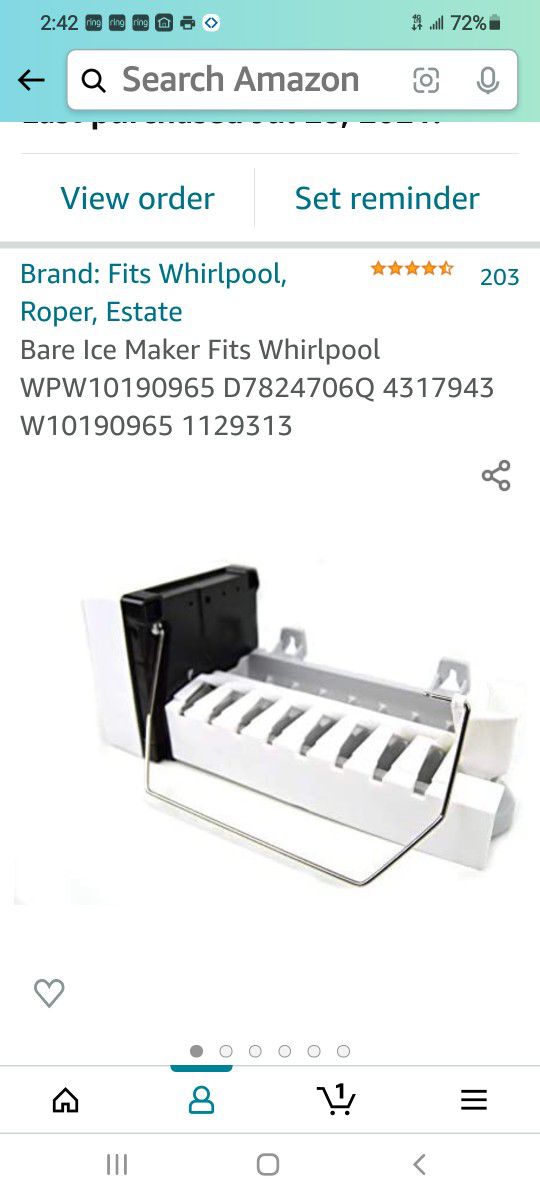 Refrigerator Ice Maker WHIRLPOOL 