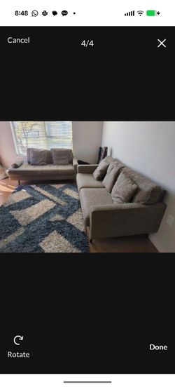 Good Condition Sofa Plus Chaise By Ashley's Furniture Fabric