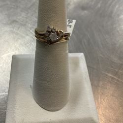 10k Yellow Gold Diamond Wedding Set 