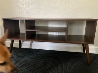 Wood entertainment center entry way table
