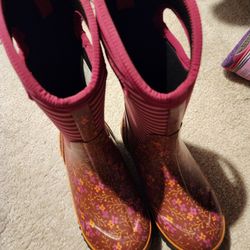 Girls Bogs Rain Boots Size 4
