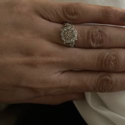 Cluster Diamond Engagement Ring
