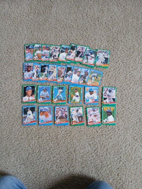 30 Card Los Angeles Dodgers Team Set 1991 Fernando Valenzuela Darryl Strawberry Orel Hershiser Diamond Kings Rated Rookie Kirk Gibson Baseball Cards