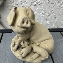 Century Vintage Concrete Garden Pig Statue