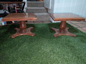 Vintage American Empire Style Pedestal End Tables - Pair of 2