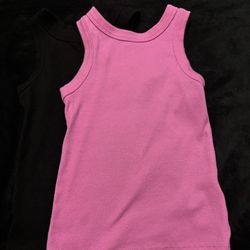 Pink and Black Toddler Tank Tops