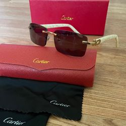 C White Buff Brown Sunglasses 