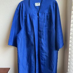 Jostens Royal Blue Graduation Robe Size 5' 1" - 5' 3" 5.00 Preowned
